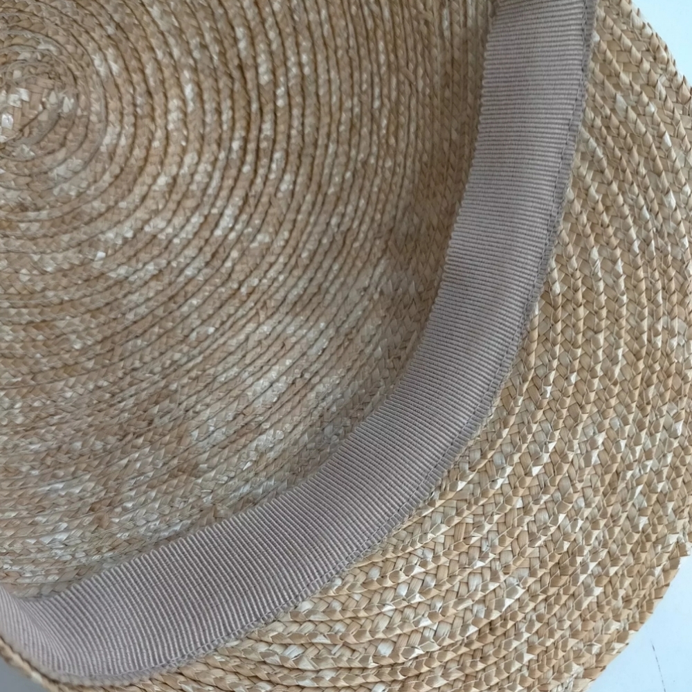 Miu Miu Straw Silk Beige Hat Ribbon Flower Pattern Cap - Picture 8 of 9